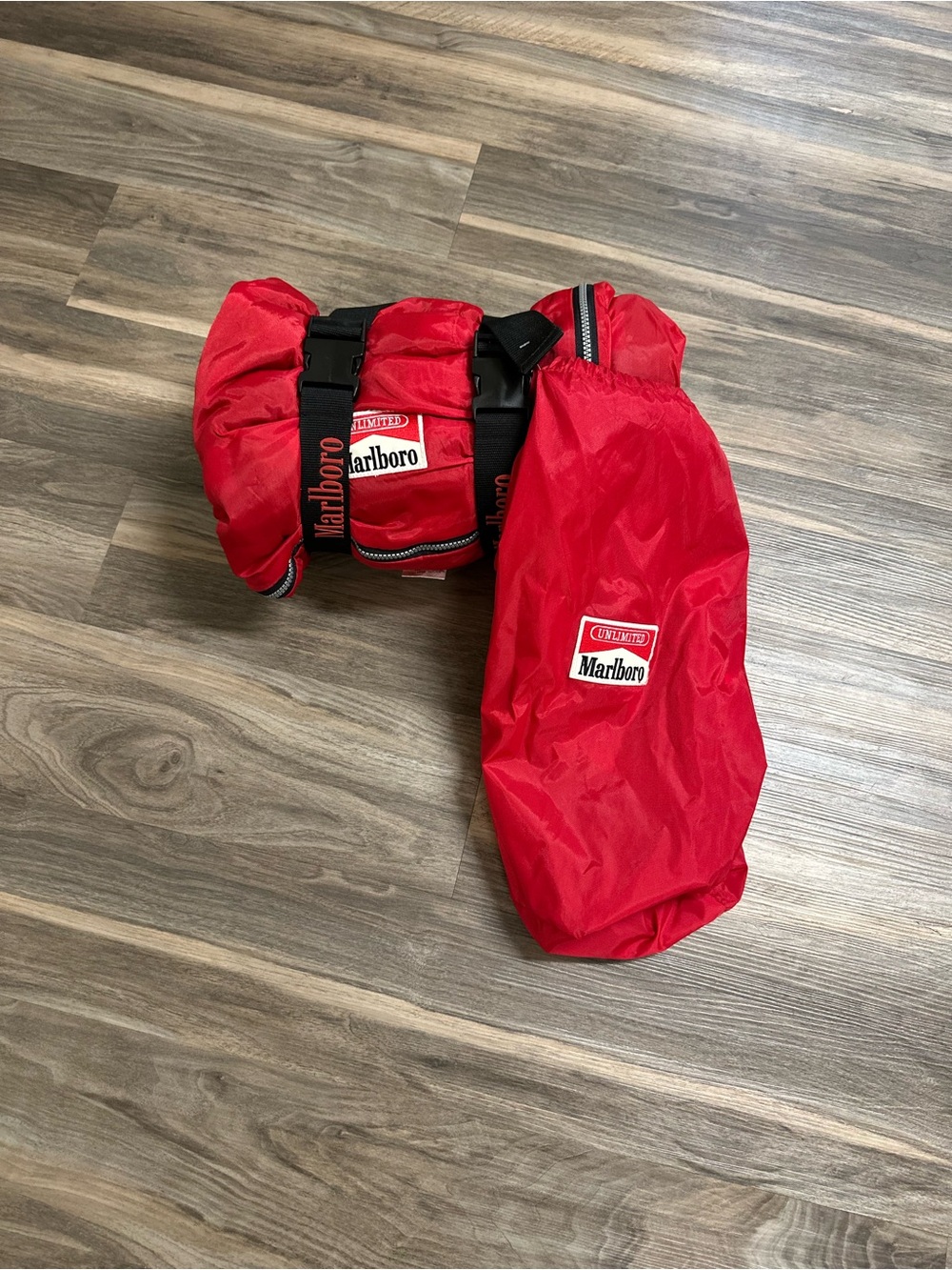 Vintage 90’s Marlboro Red Sleeping Bag- Buffalo Plaid Lined